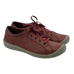 Keen Lorelei Sneaker Garnet Red Leather Lace Up 1021949 Lightweight Women 9.5